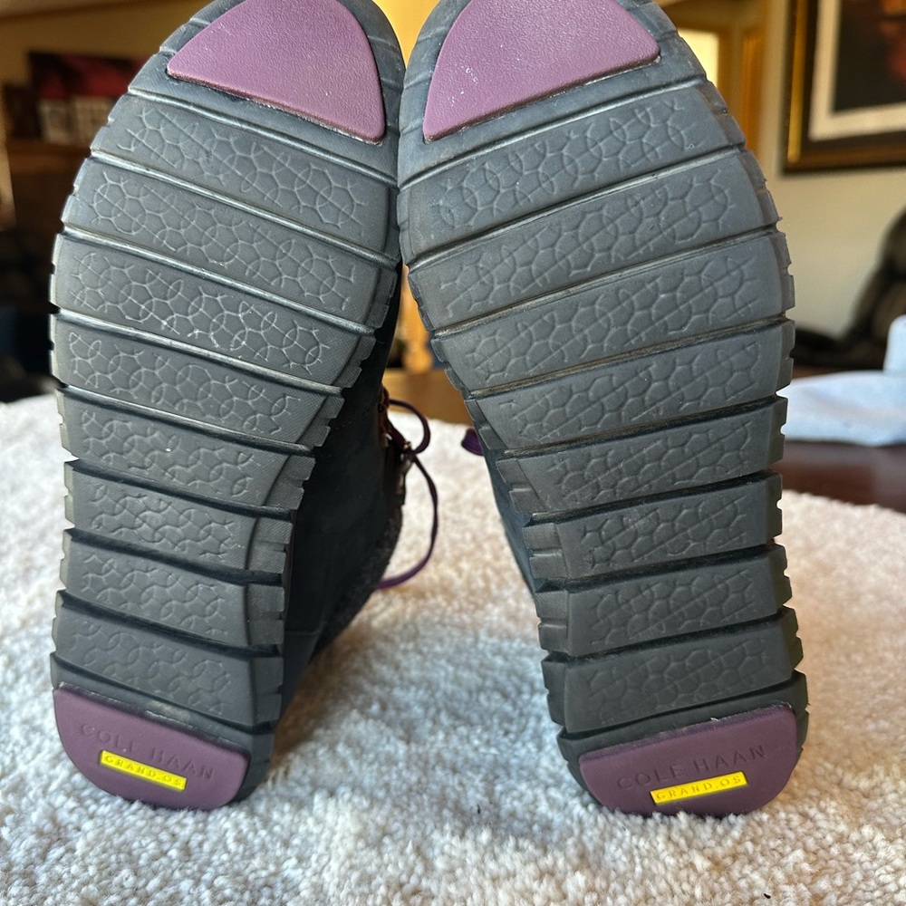 Women's Black Boots with Purple Laces - Picture 8 of 8